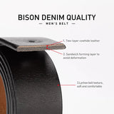 Mens Belt High Quality Bison Leather Belt Men Male Genuine Bison Leather Strap