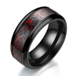 Men Stainless Steel  Ring Inlay Purple Black Carbon