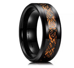 Men Stainless Steel  Ring Inlay Purple Black Carbon