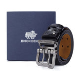 Mens Belt High Quality Bison Leather Belt Men Male Genuine Bison Leather Strap