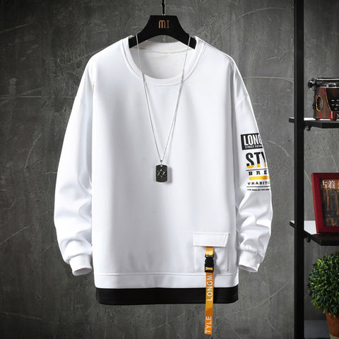 Mens Harajuku Solid Color Sweatshirt